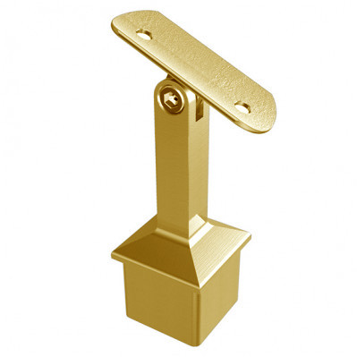 Кронштейн на стойку Inoxstore 40х40х1,5 мм, ложемент-шарнир под Ø 42,4 мм/50,8 мм, AISI 304, золото