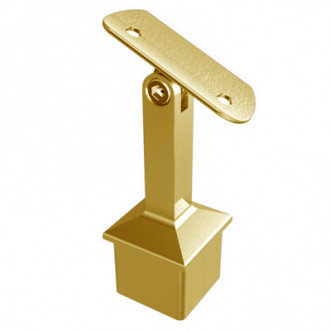 Кронштейн на стойку Inoxstore 40х40х1,5 мм, ложемент-шарнир под Ø 42,4 мм/50,8 мм, AISI 304, золото