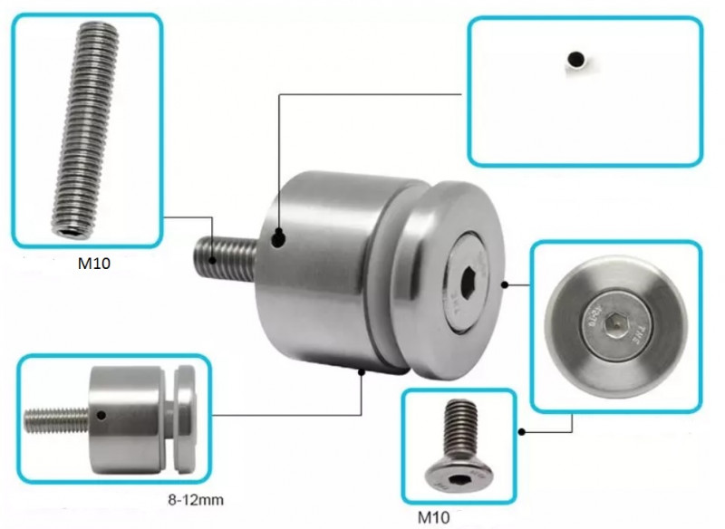 Точечное крепление стекла Inoxstore Ø 40х25 мм "шестиграник", полированное, AISI 304