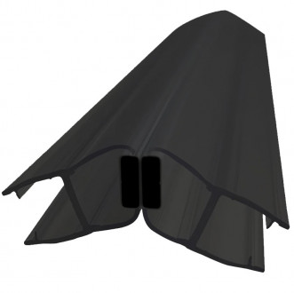 Уплотнитель Inoxstore стекло-стекло с магнитом, угловой 135°, под стекло 8 мм / 2,5 м, для душевой кабины, ПВХ, черный