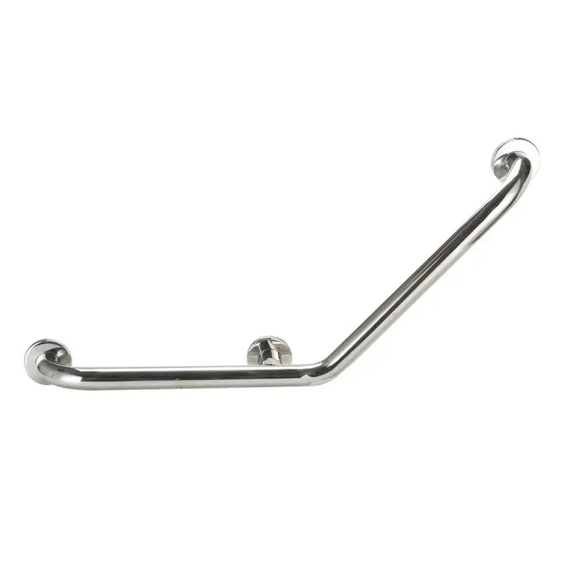 Поручень настенный угловой 135° усиленный для инвалидов 350х350 мм Inoxstore, полированный, AISI 304