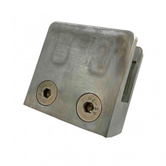 Стеклодержатель литой квадратный 45х45х27 мм / Ø 0 мм, под стекло 6 мм, ZAMAK