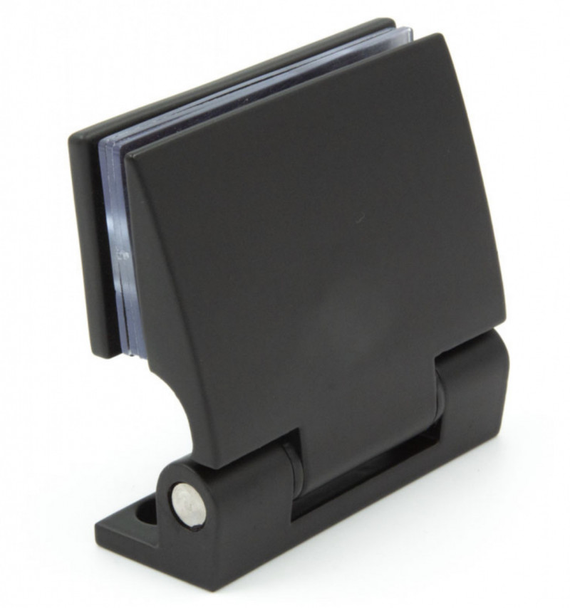 Петля 90° стена-стекло, односторонняя, черная, AISI 304