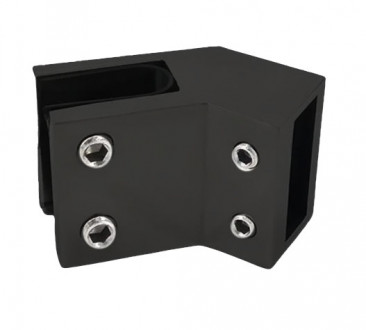 Соединитель стекло -труба 30х10 мм под 135°, цвет черный, AISI 304