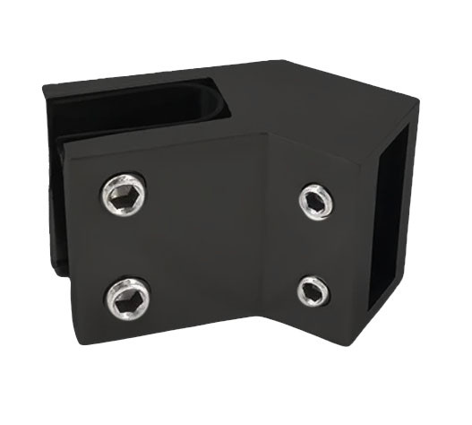 Соединитель стекло -труба 30х10 мм под 135°, цвет черный, AISI 304