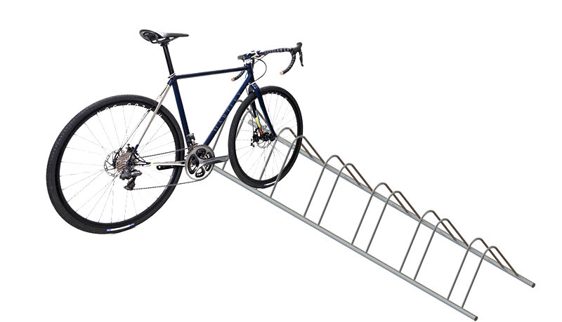 Велопарковка Inoxstore (л-образная) 6 мест, удвоенная дуга из нержавеющей стали AISI 304, полированная, 440х2960х640 мм