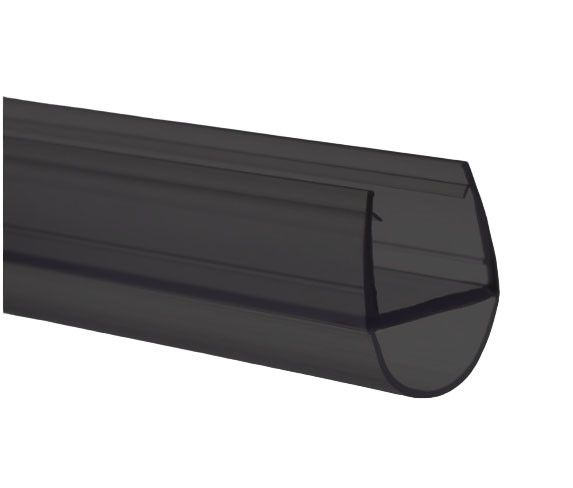 Уплотнитель Inoxstore стена-стекло, под стекло 10 мм/ 2,5 м, для душевой кабины, ПВХ, черный