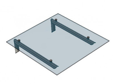 Стеклянный козырек Inoxstore на каркасе, 1000х1500 мм