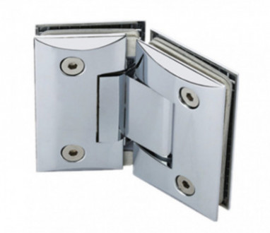 Петля Inoxstore "Гонор" стекло-стекло 90°, выпуклый, сатинированная, AISI 304