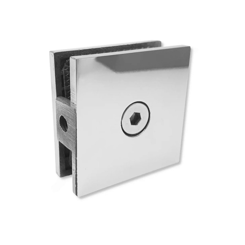 Стеклодержатель литой 45х45х4 мм, под стекло 10мм, полированный, AISI 304