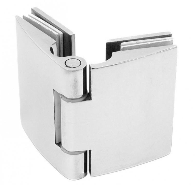 Петля 135° стекло - стекло 90°, полированная, AISI 304