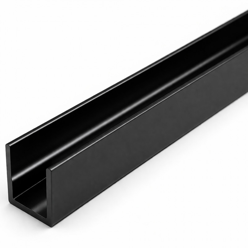 Нижний швеллер 12,2х18,9 мм L-2500 мм, алюминий, черный