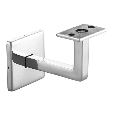 Держатель поручня Inoxstore профильный с крышкой 58х58 мм, ложемент под плоскость, полированный, AISI 304