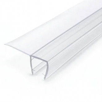 Уплотнитель Inoxstore стена-стекло, длина отвода 25 мм, 90°, под стекло 10 мм / 2,5 м для душевой кабины, ПВХ, ультрапрозрачный