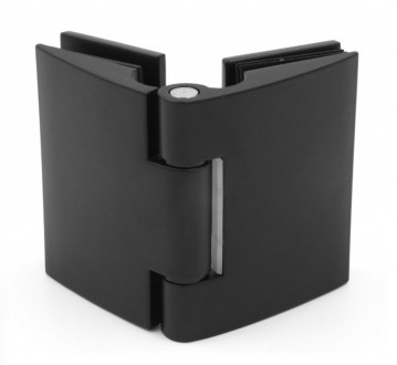 Петля 135° стекло - стекло 90°, черная, AISI 304