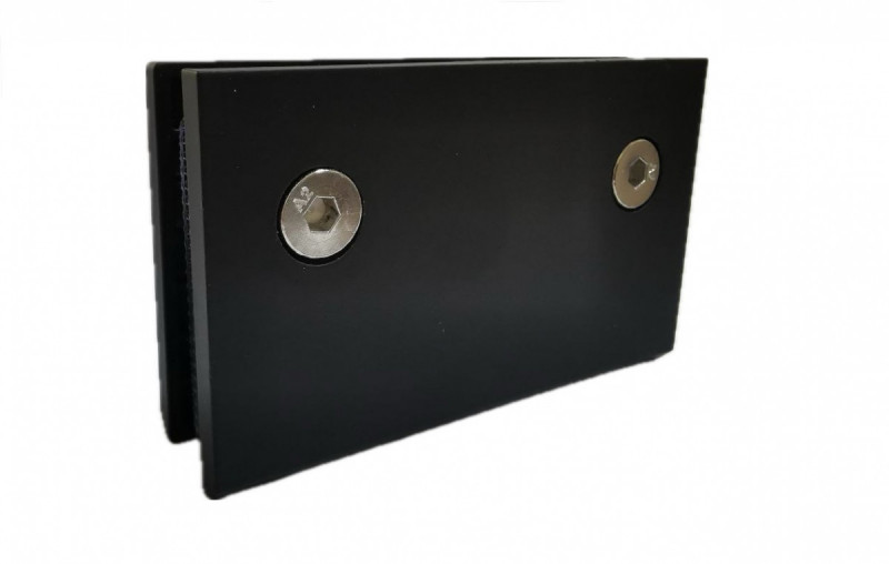 Стеклодержатель Inoxstore "Престиж" стена-стекло для душевой кабины, чёрная, AISI 304