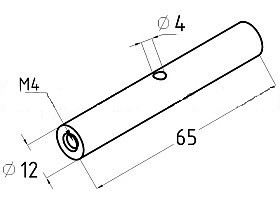 Двусторонний держатель троса Inoxstore Ø6 мм, полированный, AISI 304