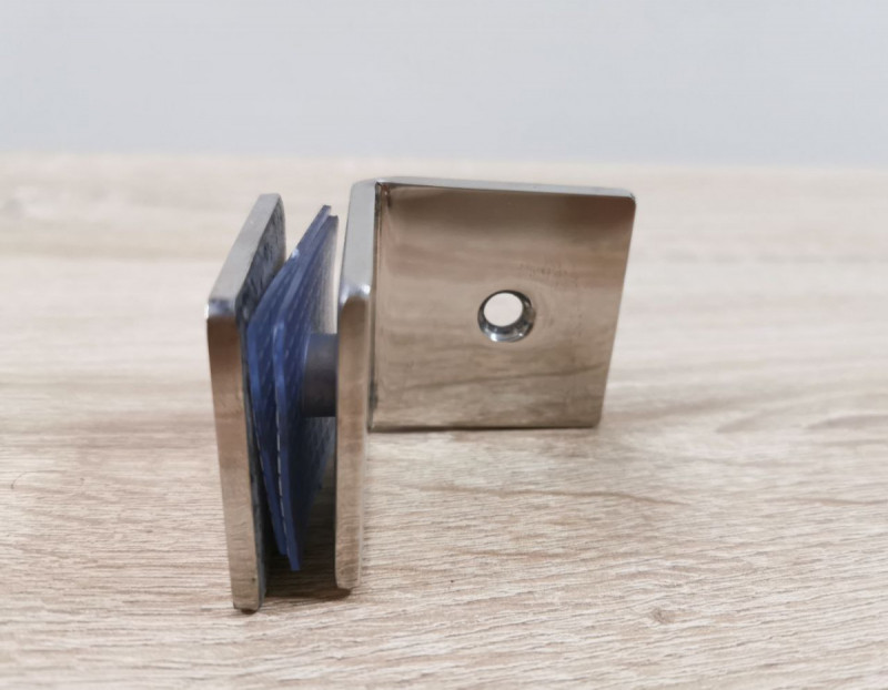 Крепление стекло-стена Inoxstore 45х90х4 мм на 90°, сатинированный, AISI 304