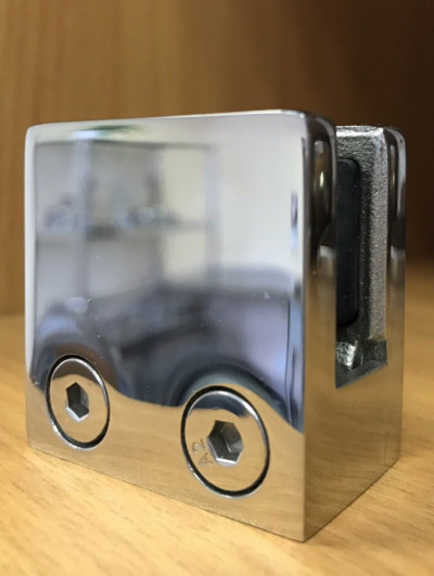 Стеклодержатель Inoxstore литой квадратный 45х45х27 мм / Ø 0 мм, под стекло 10 мм, полированный, AISI 304