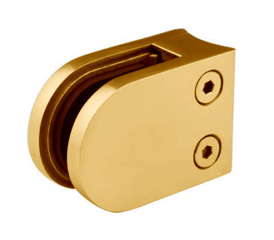 Стеклодержатель Inoxstore литой полукруглый 40х50х25 мм / Ø 38,1 мм, под стекло 8 мм, AISI 304, золото