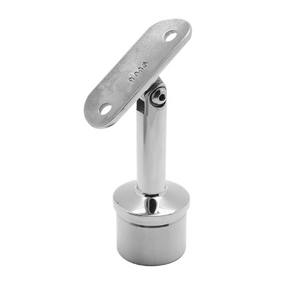 Кронштейн на стойку Inoxstore Ø 38,1х1,5 мм, h-75 мм, ложемент-шарнир под Ø 42,4 мм/50,8 мм, полированный, AISI 304