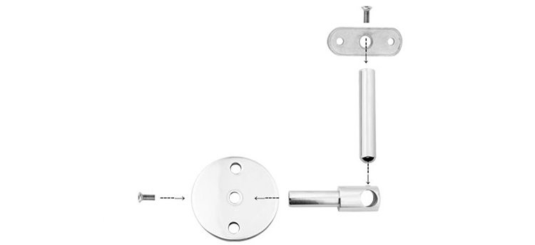 Держатель поручня Inoxstore регулируемый по высоте, ложемент под Ø 42,4 мм/50,8 мм, полированный, АISI 304