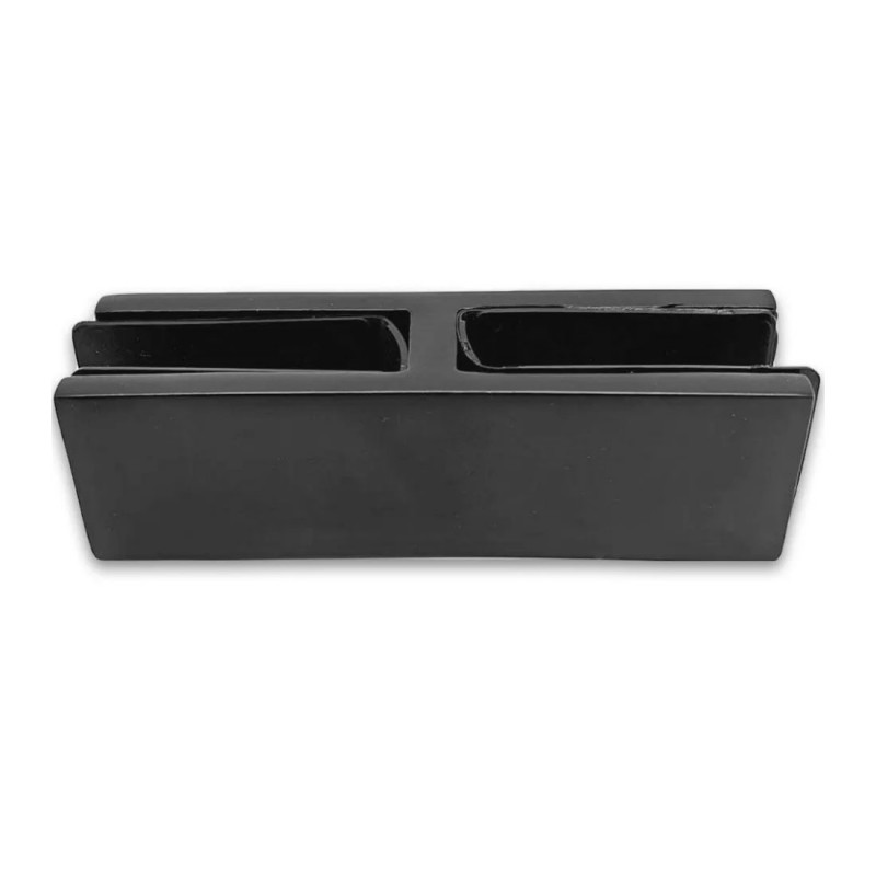 Соединитель, стекло-стекло 180°, под стекло 10 мм, черный, AISI 304