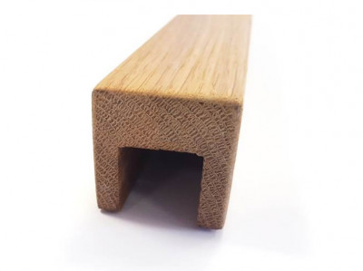 Поручень Inoxstore деревянный 40х40 мм с пазом 24х24, Дуб