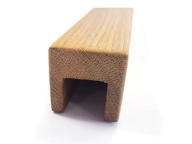 Поручень Inoxstore деревянный 40х40 мм с пазом 24х24, Дуб