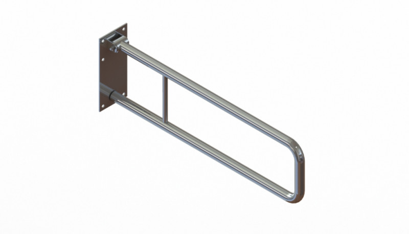 Поручень Inoxstore подъемный для санузла из нержавеющей стали AISI 304, полированный, 800х238 мм