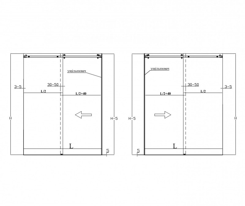 Комплект фурнитуры Inoxstore F-1 для душевой кабины, чёрный, AISI 304