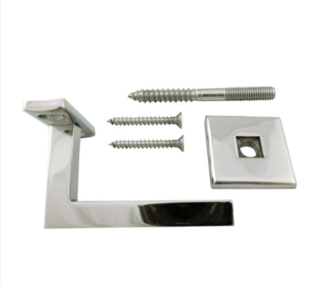 Держатель поручня Inoxstore профильный, монтажный винт 60 мм, ложемент под плоскость, полированный, AISI 304