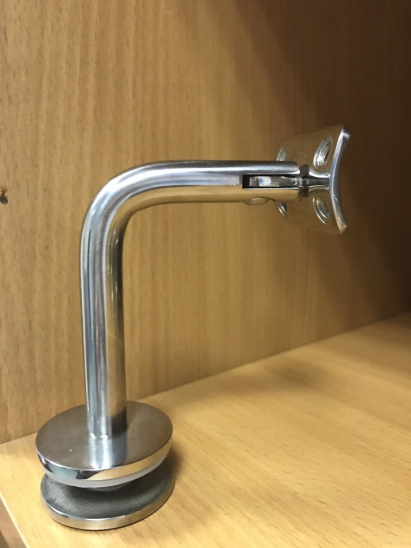 Держатель поручня Inoxstore на стекло, ложемент-шарнир под Ø 42,4 мм/50,8 мм, полированный, AISI 304