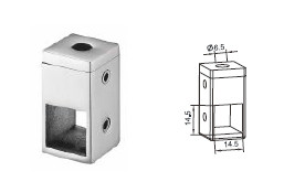 Ригеледержатель Inoxstore "квадрат" 14х14х0 мм, литой, полированный, AISI 304