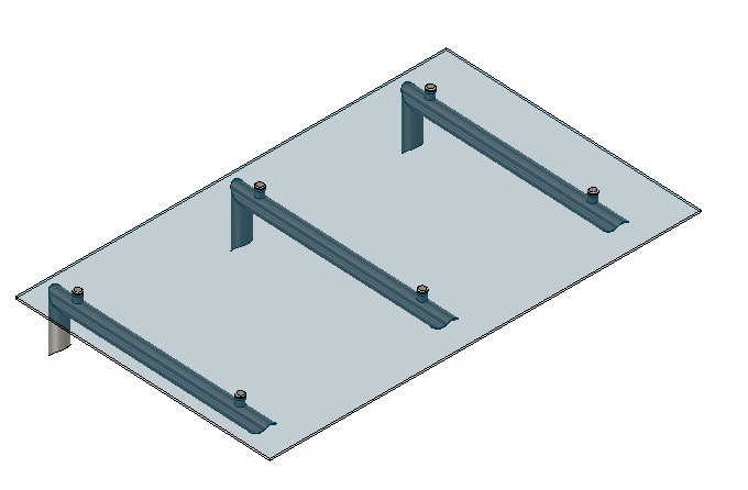 Стеклянный козырек Inoxstore на каркасе, 1000х2500 мм