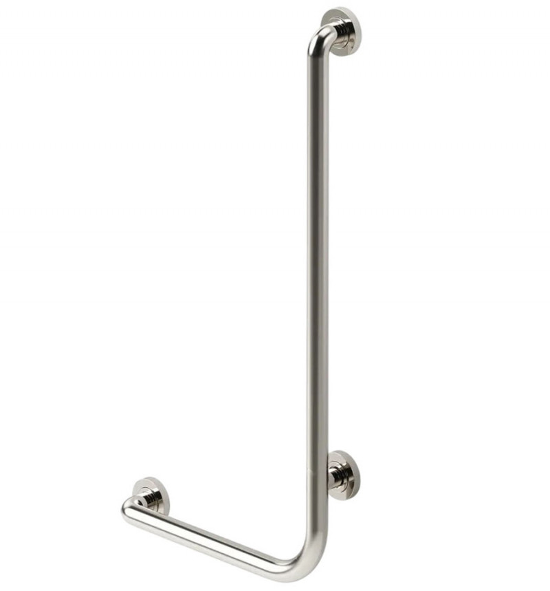 Поручень пристенный для ванных комнат 700х500 мм, изгиб 90° Inoxstore, правый, полированный, AISI 304