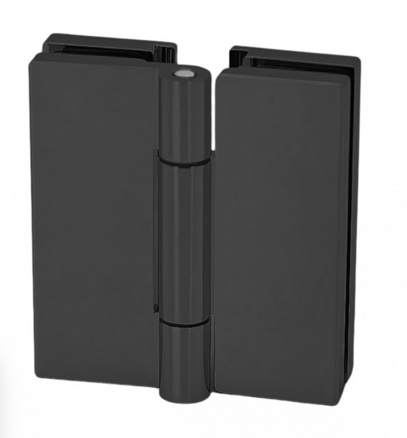 Петля 180° стекло-стекло Inoxstore, черная, AISI 304