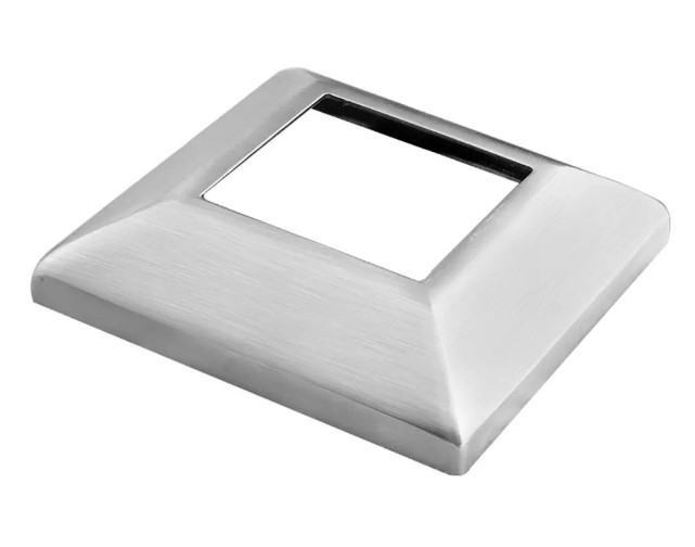 Декоративная крышка Inoxstore "Пирамида" 80х80х0,8 мм под трубу 40х40 мм, сатинированная, AISI 304