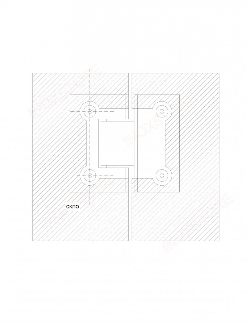 Петля  Inoxstore "Престиж" 135° стекло-стекло, без фаски, полированная, AISI 304