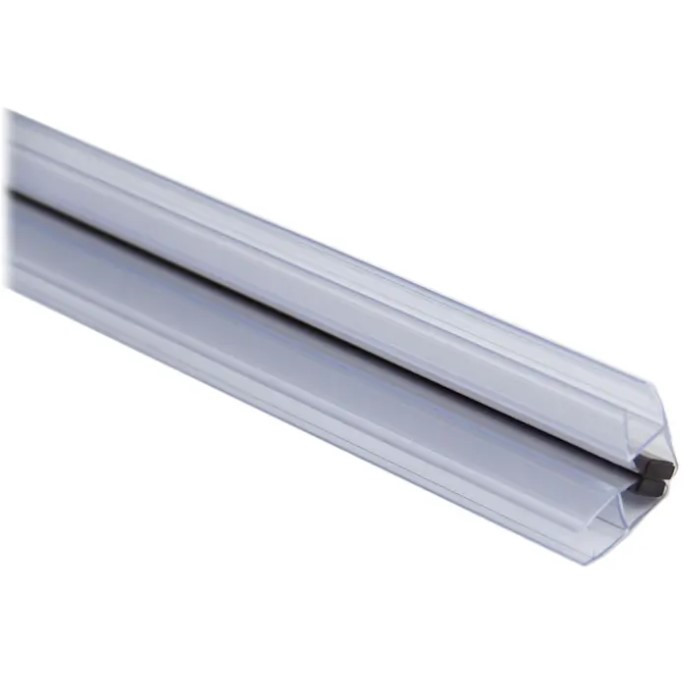 Уплотнитель Inoxstore стекло-стекло с магнитом, угловой 90°, под стекло 10 мм /2,5 м,  для душевой кабины, белый, ПВХ