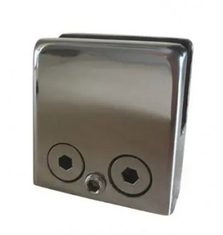 Стеклодержатель штампованный квадратный 45х45х25 мм / Ø 0 мм, под стекло 6 мм, полированный, AISI 304