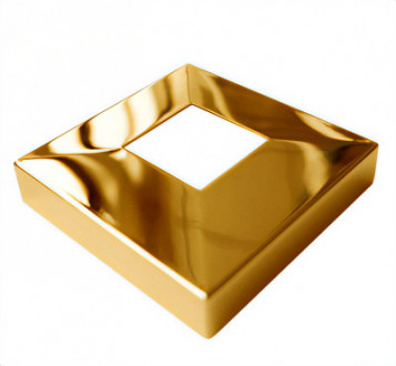 Декоративная крышка Inoxstore "Модерн" 80х80х0,8 мм под трубу 40х40 мм, AISI 304, золото