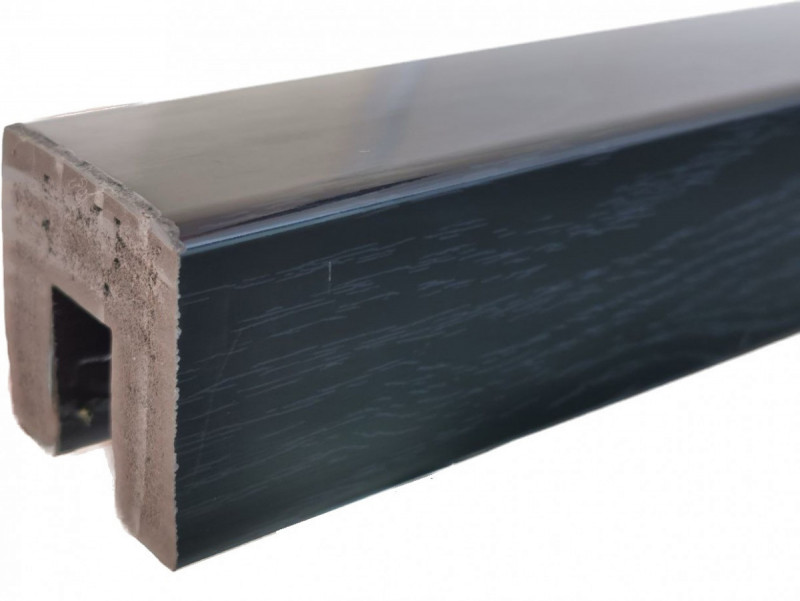 Поручень  ПВХ на стекло 12 мм, квадрат, цвет черный