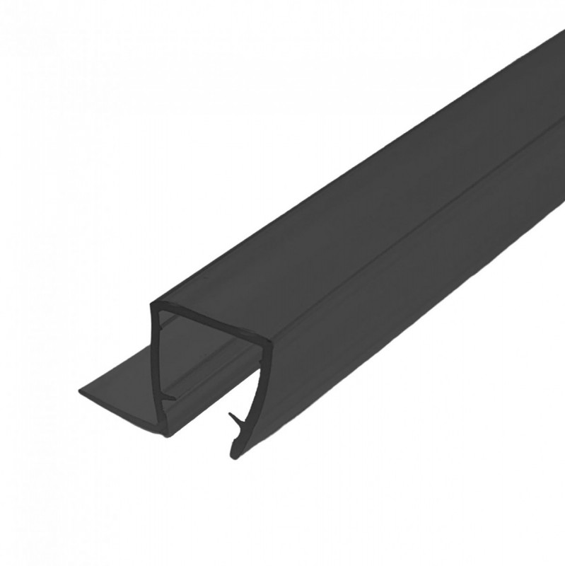 Уплотнитель Inoxstore стекло-стекло, 90°, под стекло 10 мм / 2,5 м для душевой кабины, ПВХ, черный