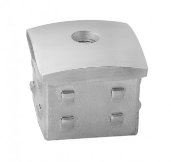 Верхний элемент Inoxstore 40х40х1,5 мм, выпуклый, забивной с насечками, сатинированный, AISI 304