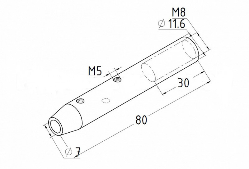 Держатель троса Inoxstore Ø6 мм, 80х12 мм, полированный, AISI 304