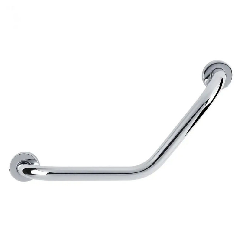 Поручень пристенный угловой 135° в ванную для инвалидов 350х350 мм, труба Ø25 мм, полированный, AISI 304