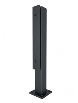 Стеклодержатель Inoxstore напольный 40х40х400 мм с прижимной пластиной, черный RAL 9005, AISI 304