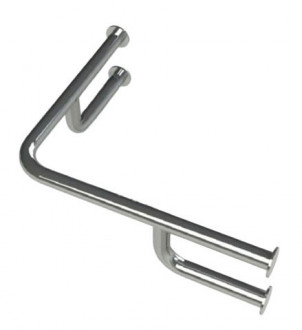 Поручень под раковину настенный угловой усиленный 730х550х200 мм, труба Ø25 мм, полированный, AISI 304