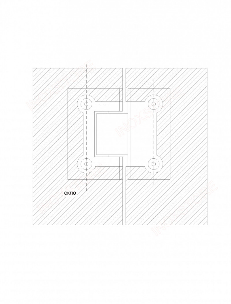 Петля Inoxstore "Престиж" 90° стекло-стекло, без фаски, полированная, AISI 304